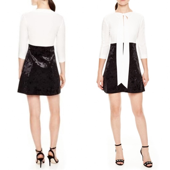 Sandro Dresses & Skirts - Sandro | Danika Black & White Silk Velvet Dress